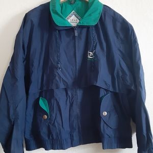 Large Vintage Navy Windbreaker Jacket